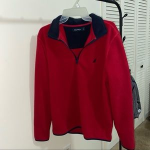red fleece Nautica half zip ❤️